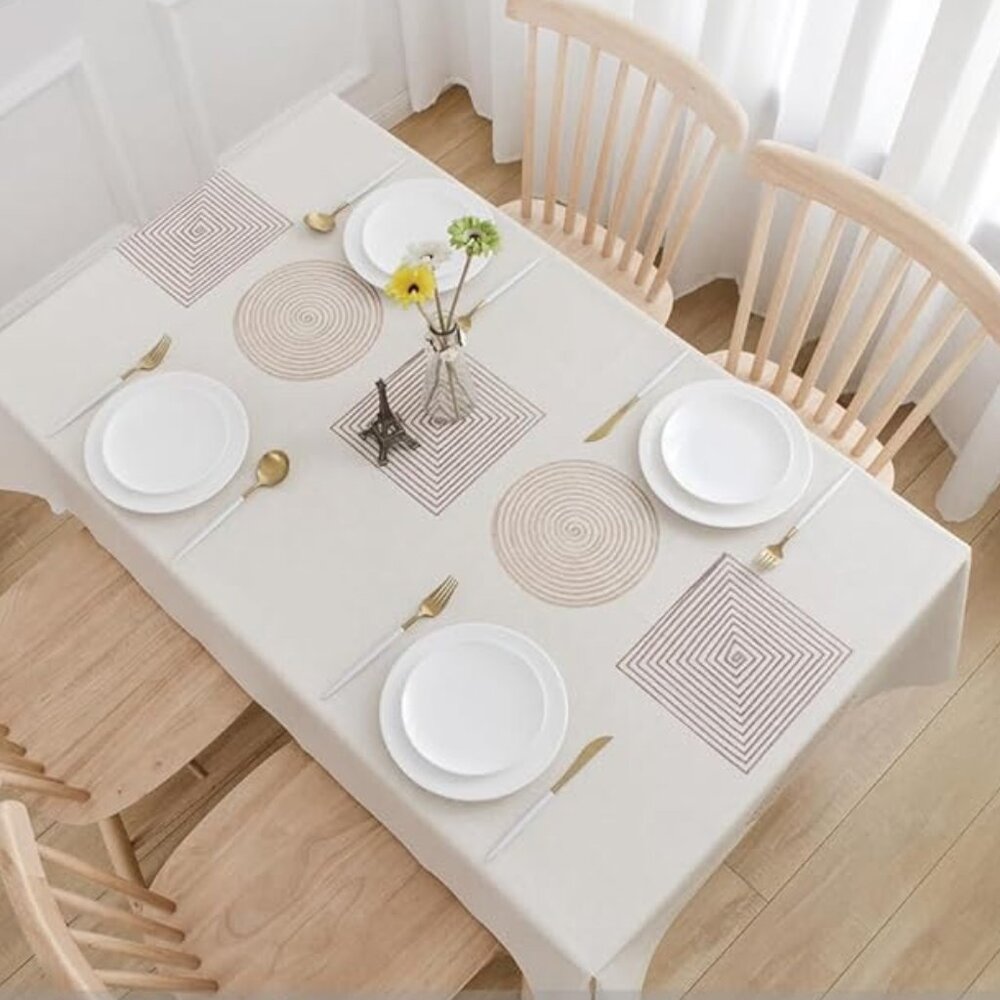 TruDelve Vinyl Tablecloth 54x108 Waterproof Geometric PVC Rectangle NIP